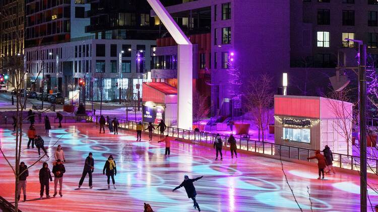 The biggest outdoor skating rink in downtown Montreal is open!